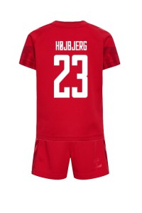 Denemarken Pierre-Emile Hojbjerg #23 Babytruitje Thuis tenue Kind WK 2022 Korte Mouw (+ Korte broeken)